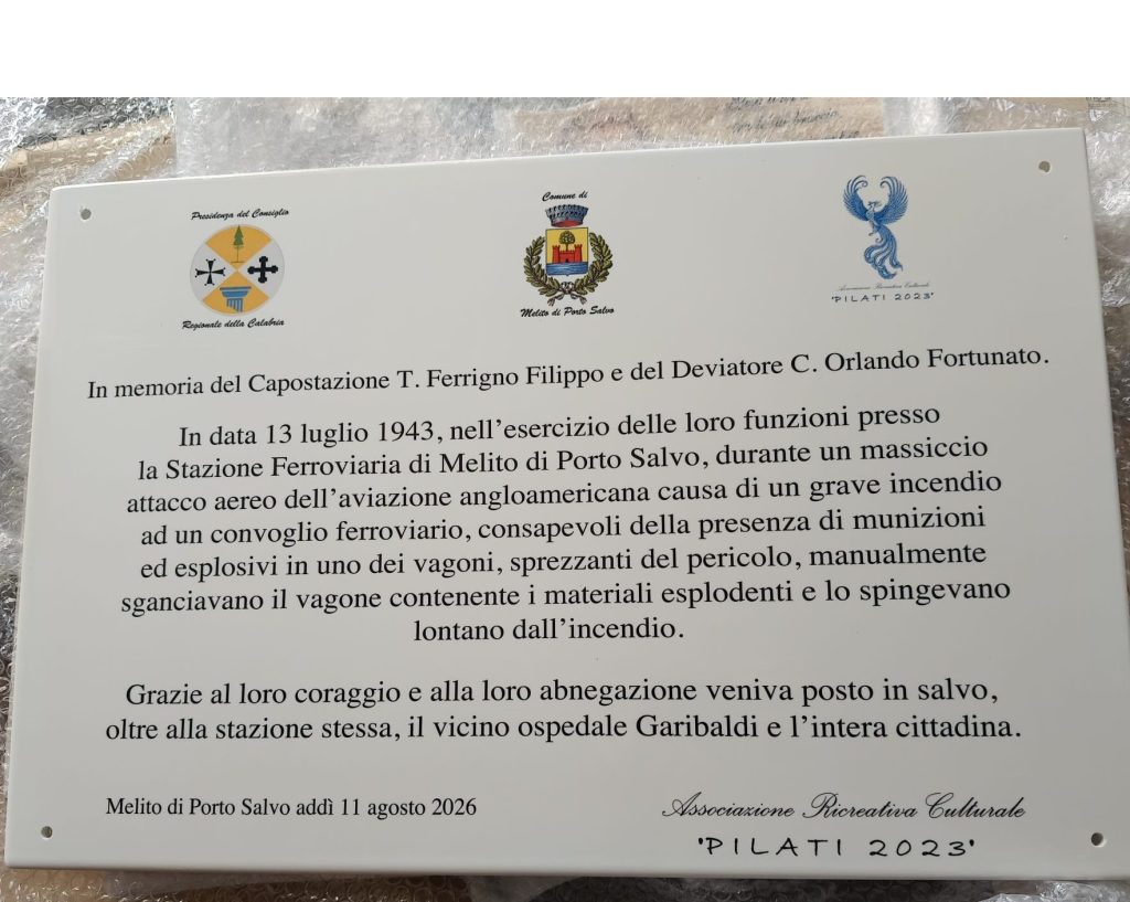 targa capostazione Filippo Ferrigno