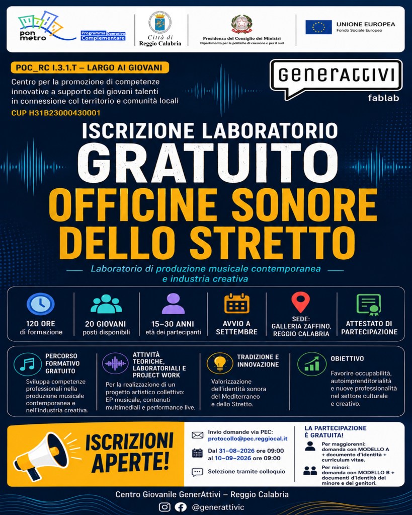Officine Sonore Stretto Avviso Iscrizione