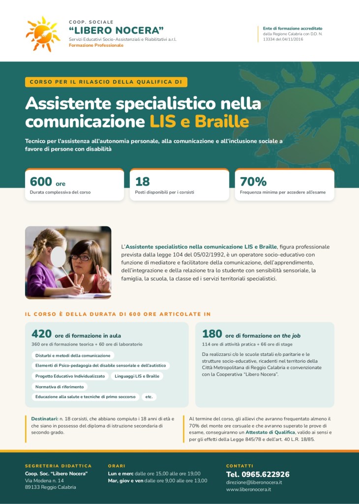 Locandina corso LIS Braille stampa page