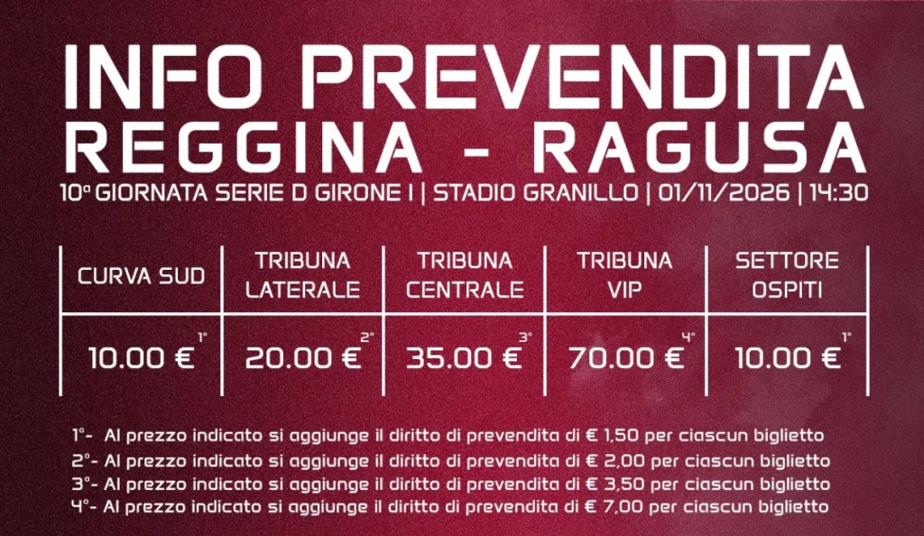 Prevendita Reggna Ragusa