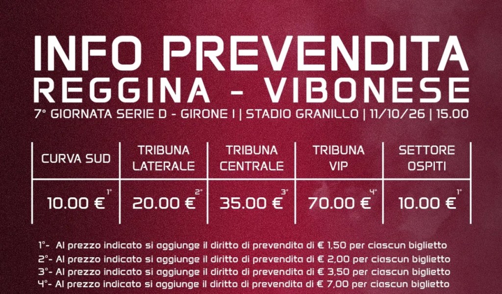 Prezzi Reggina Vibonese