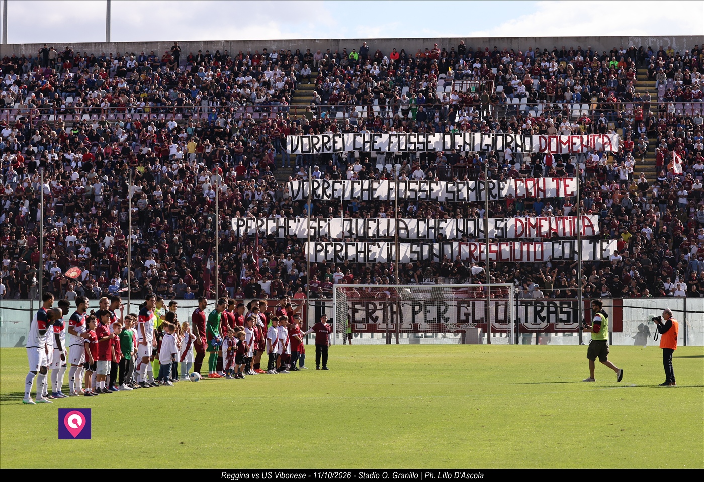 Striscione tifosi curva sud reggin al agranillo
