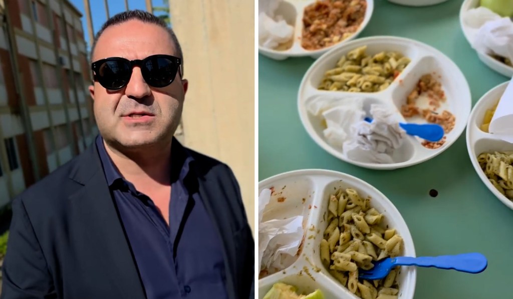 Il sindaco di Reggio Calabria Francesco Cannizzaro durante un sopralluogo in una mensa scolastica