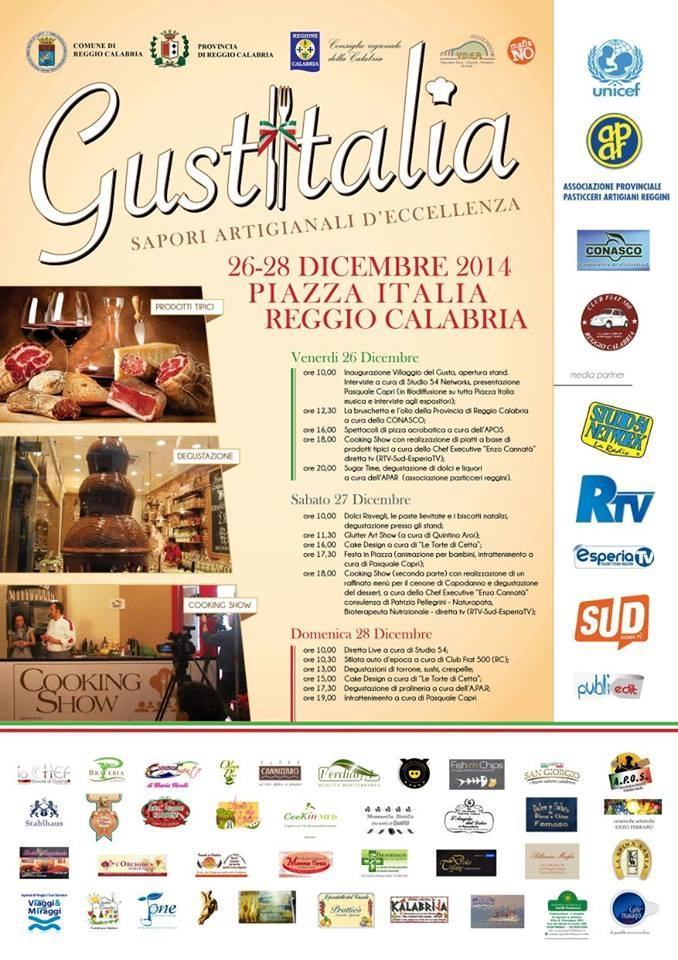 Gustitalia 2014 a Reggio Calabria: dal 26 al 28 Dicembre percorso degustativo e intrattenimento all’aperto a Piazza Italia.