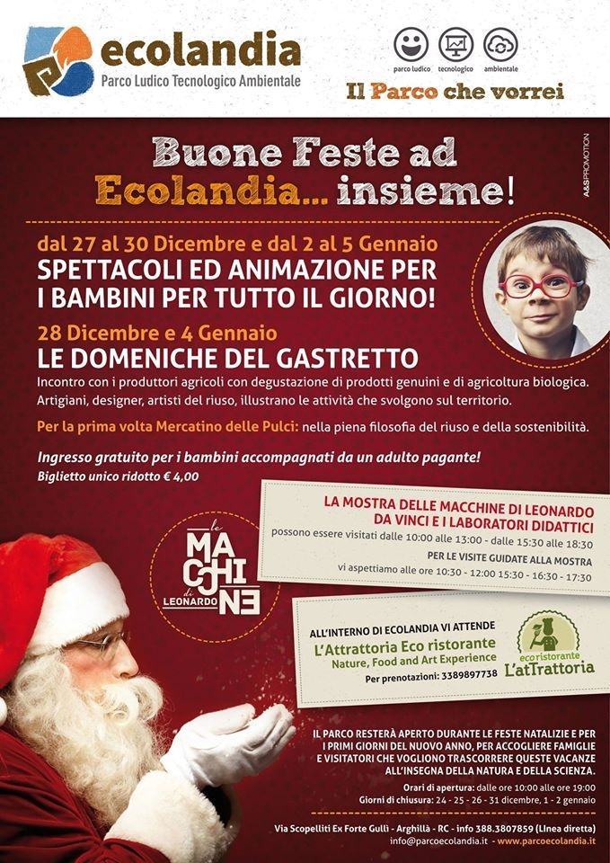 Il Parco Ecolandia di Reggio Calabria dedica le festività a bambini e famiglie.