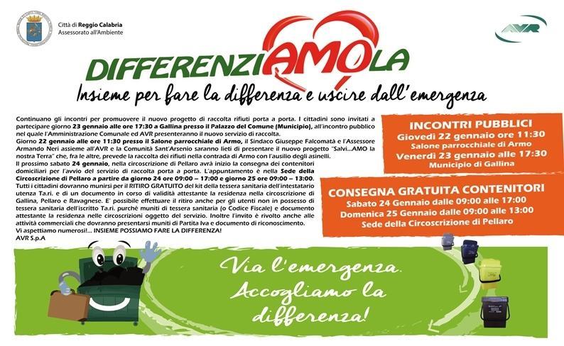 Continuano gli incontri per promuovere il nuovo progetto di raccolta rifiuti porta a porta. Domani 23 gennaio la presentazione a Gallina