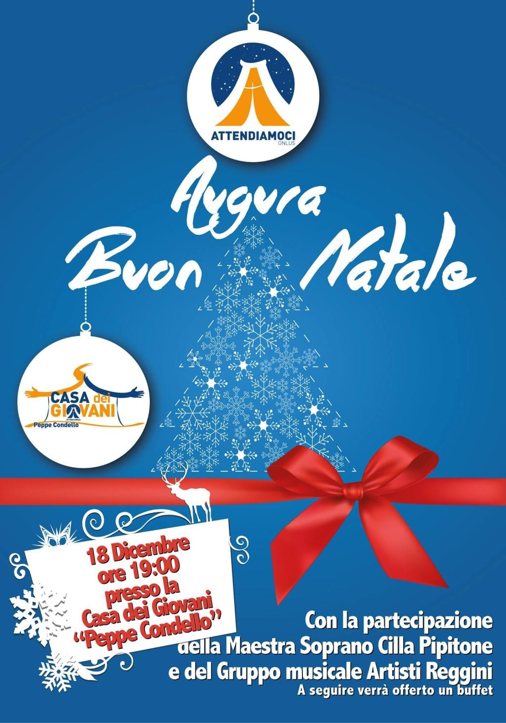 Giovedì 18 l’appuntamento con l’associazione “Attendiamoci Onlus” per augurare un sereno Natale