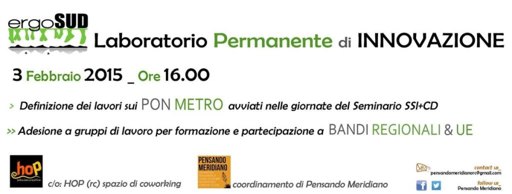 L’associazione “Pensando meridiano” apre un laboratorio dell’innovazione dall’esperienza di ErgoSud